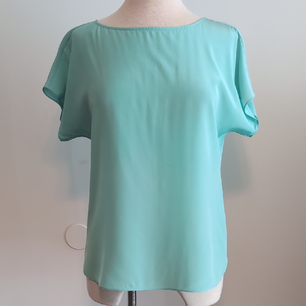 Lilly Pulitzer Aqua Silk Blouse